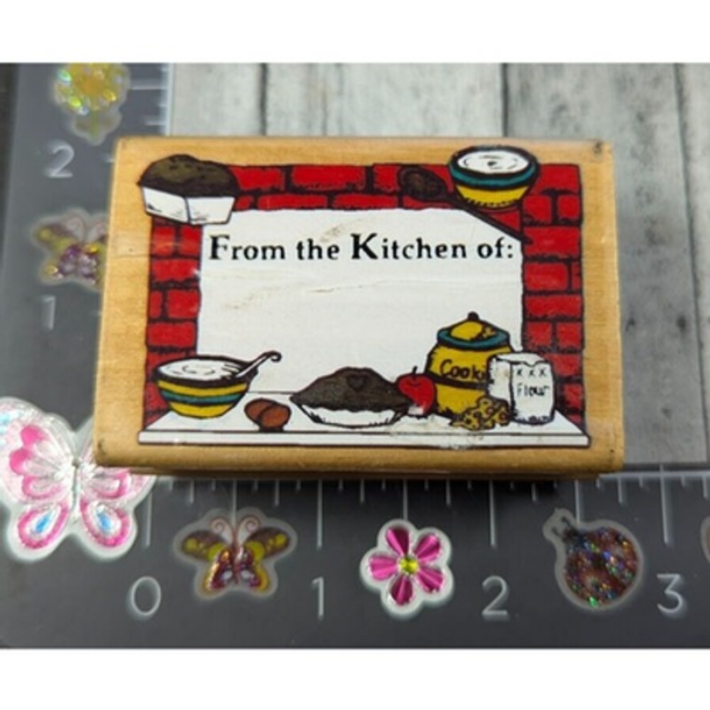 Inkadinkado From The Kitchen Of Label 2314 Rubber Stamp Wood #D31